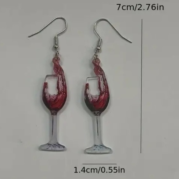 FREE WINE GLASS Earrings w/Bundle Purchase of 3 or more items - Picture 4 of 5
